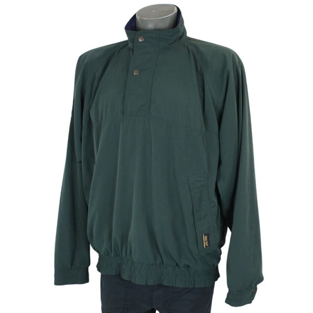 Vtg 90s Tourney Gore-Tex Pullover Rain Jacket Mens L Green Golf